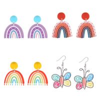 1 Pair Sweet Rainbow Flower Arylic Women's Drop Earrings main image 3