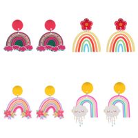 1 Pair Sweet Rainbow Flower Arylic Women's Drop Earrings main image 2