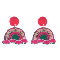 1 Pair Sweet Rainbow Flower Arylic Women's Drop Earrings sku image 7