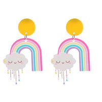 1 Pair Sweet Rainbow Flower Arylic Women's Drop Earrings sku image 12