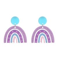 1 Pair Sweet Rainbow Flower Arylic Women's Drop Earrings sku image 10