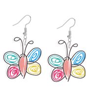 1 Pair Sweet Rainbow Flower Arylic Women's Drop Earrings sku image 4