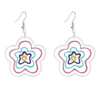 1 Pair Sweet Rainbow Flower Arylic Women's Drop Earrings sku image 1