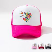 Unisex Fashion Heart Shape Printing Curved Eaves Baseball Cap main image 1