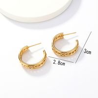 1 Pair Fashion C Shape Plating Stainless Steel 18k Gold Plated Ear Studs main image 5