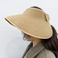 Women's Vacation Solid Color Big Eaves Straw Hat main image 1