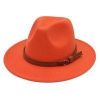 Unisex Fashion Solid Color Big Eaves Fedora Hat main image 5