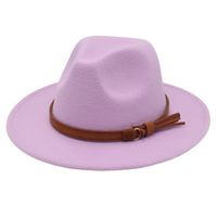 Unisex Fashion Solid Color Big Eaves Fedora Hat main image 2