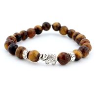 1 Pièce Rétro L'éléphant La Pierre Naturelle Placage Bracelets sku image 4