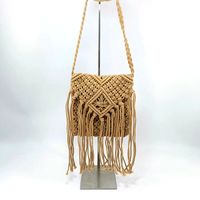 Women's Small Straw Stripe Vacation Square Flip Cover Crossbody Bag sku image 2