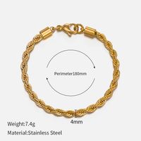 Simple Style Twist Stainless Steel Gold Plated Bracelets sku image 11