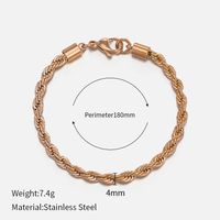 Simple Style Twist Stainless Steel Gold Plated Bracelets sku image 12