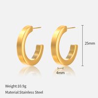 1 Pair Ig Style Simple Style Solid Color Plating Stainless Steel Gold Plated Earrings sku image 3