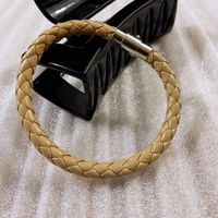 Fashion Solid Color Pu Leather Braid Couple Bracelets sku image 5