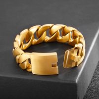 1 Piece Hip-hop Geometric Solid Color Titanium Steel Plating 18k Gold Plated Men's Bracelets main image 6