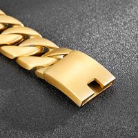 1 Piece Hip-hop Geometric Solid Color Titanium Steel Plating 18k Gold Plated Men's Bracelets main image 3