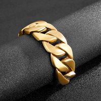 1 Piece Hip-hop Geometric Solid Color Titanium Steel Plating 18k Gold Plated Men's Bracelets main image 5