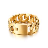 1 Piece Hip-hop Geometric Solid Color Titanium Steel Plating 18k Gold Plated Men's Bracelets sku image 4