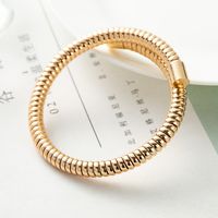 Wholesale Punk Circle Solid Color Titanium Steel Layered Plating 18k Gold Plated Gold Plated Bracelets Necklace sku image 1