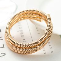 Wholesale Punk Circle Solid Color Titanium Steel Layered Plating 18k Gold Plated Gold Plated Bracelets Necklace sku image 2