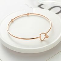 1 Piece Simple Style Heart Shape Stainless Steel Titanium Steel Plating Bangle main image 4