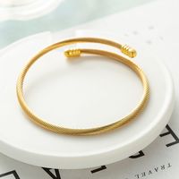 1 Piece Fashion Solid Color Stainless Steel Titanium Steel Plating Bangle main image 7