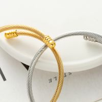 1 Piece Fashion Solid Color Stainless Steel Titanium Steel Plating Bangle main image 6