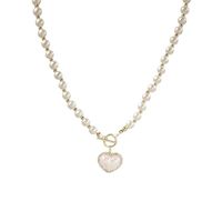 Elegant Heart Shape Imitation Pearl Alloy Beaded Plating Inlay Rhinestones Pearl Women's Pendant Necklace main image 3