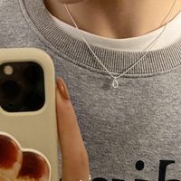 Kupfer Versilbert Einfacher Stil Geometrisch Rechteck Halskette Mit Anhänger sku image 17