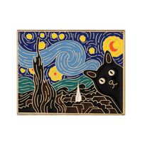 Broche En Alliage De Ciel Étoilé Géométrique De Style Van Gogh sku image 6