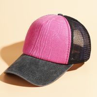 Unisexe Décontractée Bloc De Couleur Avant-toit Incurvé Casquette De Baseball sku image 3