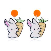 Cute Rabbit Carrot Arylic Three-dimensional Easter Women's Drop Earrings main image 3