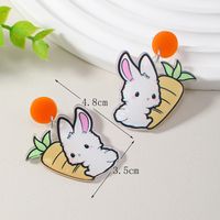 Cute Rabbit Carrot Arylic Three-dimensional Easter Women's Drop Earrings main image 2