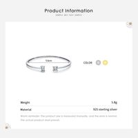 Ins Style Square Sterling Silver Plating Inlay Zircon 14k Gold Plated Rhodium Plated Cuff Bracelets main image 4