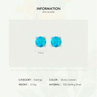 1 Pair Simple Style Round Sterling Silver Plating Inlay Gem 14k Gold Plated Rhodium Plated Ear Studs main image 4