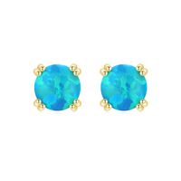1 Pair Simple Style Round Sterling Silver Plating Inlay Gem 14k Gold Plated Rhodium Plated Ear Studs sku image 1