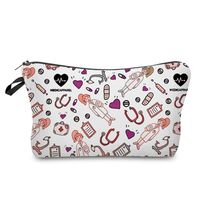 Women's Medium All Seasons Polyester Electrocardiogram Cute Square Zipper Cosmetic Bag main image 3