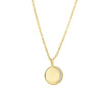 Simple Style Round Copper Plating Inlay Zircon 18k Gold Plated Pendant Necklace main image 4