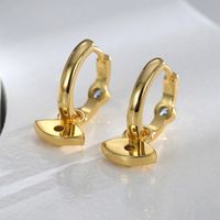 1 Pair Retro Devil's Eye Copper Plating Inlay Zircon 18k Gold Plated Drop Earrings main image 5