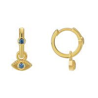 1 Pair Retro Devil's Eye Copper Plating Inlay Zircon 18k Gold Plated Drop Earrings main image 4
