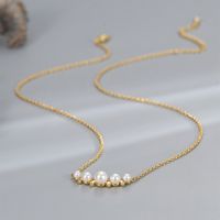 Simple Style Round Copper Plating Inlay Pearl Zircon 18k Gold Plated Necklace main image 3