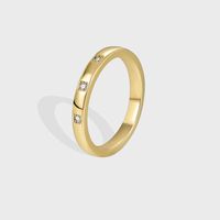 Simple Style Round Copper Plating Inlay Zircon 18k Gold Plated Rings main image 1