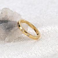 Simple Style Round Copper Plating Inlay Zircon 18k Gold Plated Rings main image 3