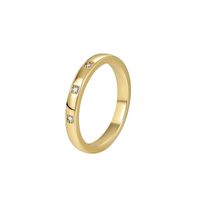 Simple Style Round Copper Plating Inlay Zircon 18k Gold Plated Rings sku image 1
