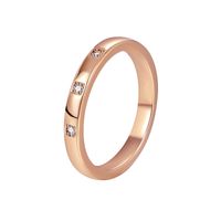 Simple Style Round Copper Plating Inlay Zircon 18k Gold Plated Rings sku image 9