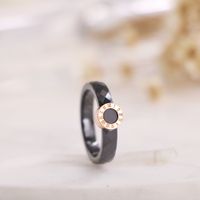 Wholesale Simple Style Round Titanium Steel Ceramics Shell Rings main image 5