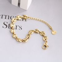 Wholesale Simple Style Solid Color Titanium Steel 18k Gold Plated Bracelets main image 1