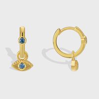 1 Pair Retro Devil's Eye Copper Plating Inlay Zircon 18k Gold Plated Drop Earrings main image 1