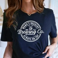 Women's T-shirt Short Sleeve T-shirts Printing Casual Mama Letter main image 6