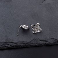 Simple Style Round Stainless Steel Hollow Out Diamond Earrings Necklace sku image 2